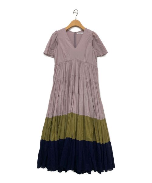 MARIHA（マリハ）MARIHA (マリハ) ANGEL カラーブロッキングティアードドレス ピンク サイズ:36の古着・服飾アイテム