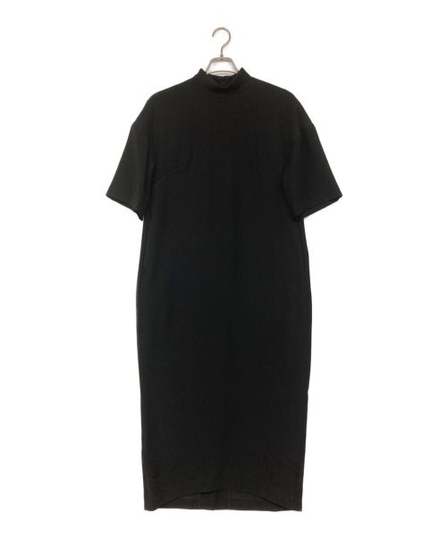 ENFOLD（エンフォルド）ENFOLD (エンフォルド) ダブルサテンスタンドドレス ブラック サイズ:36の古着・服飾アイテム