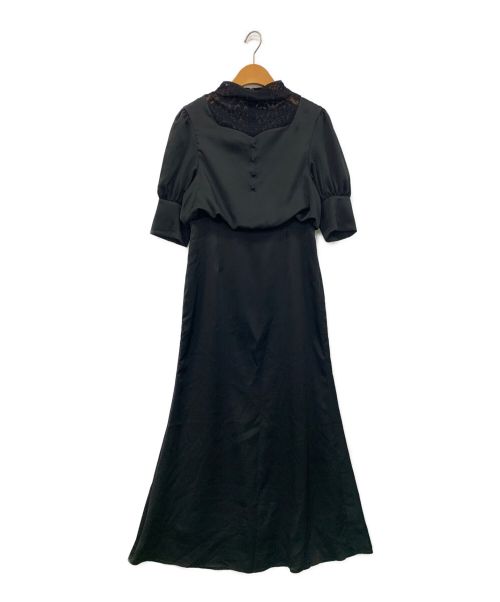 Ameri（アメリ）AMERI (アメリ) DECOLLETE LACE EMPIRE DRESS ブラック サイズ:Mの古着・服飾アイテム