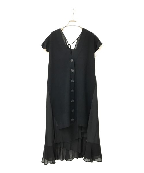 COCODEAL（ココディール）COCODEAL (ココディール) ドッキングフリルロングブラウス ブラック サイズ:2の古着・服飾アイテム