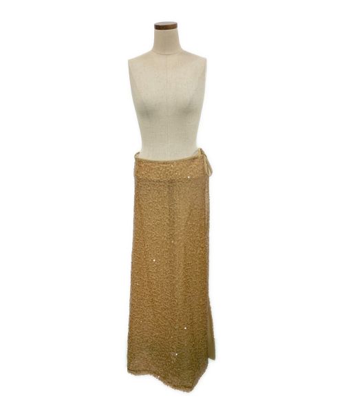 yae（ヤエ）yae (ヤエ) spangle wrap skirt ブラウン サイズ:FREEの古着・服飾アイテム