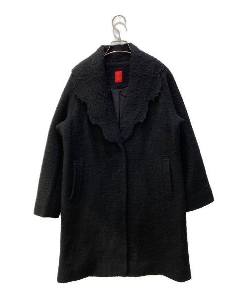 HaaT（ハート イッセイ ミヤケ）Haat (ハート イッセイ ミヤケ) レースドッキングウールコート ブラック サイズ:2の古着・服飾アイテム