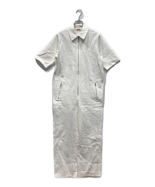 BACCA（バッカ）BACCA (バッカ) コットンピケ ジップアップコンビネゾン ホワイト サイズ:34の古着・服飾アイテム