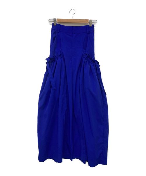 UN3D.（アンスリード）UN3D. (アンスリード) サイドギャザーボリュームパンツ ブルー サイズ:36の古着・服飾アイテム