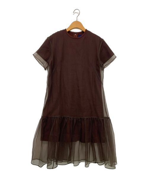 AKIRA NAKA（アキラナカ）AKIRA NAKA (アキラナカ) Layer organza dress ブラウン サイズ:1の古着・服飾アイテム