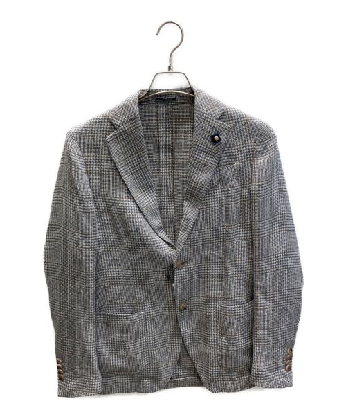 LARDINI（ラルディーニ）LARDINI (ラルディーニ) ウールリネンシルク3Bテーラードジャケット グレー サイズ:44の古着・服飾アイテム