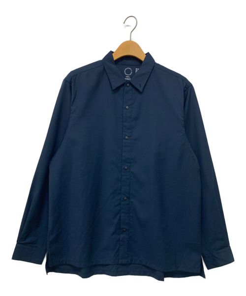 山と道（ヤマトミチ）山と道 (ヤマトミチ) メリノウールシャツ ネイビー サイズ:Lの古着・服飾アイテム