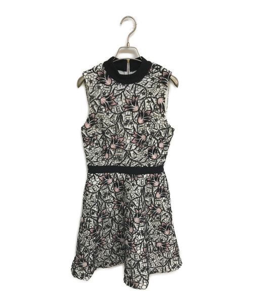SELF PORTRAIT（セルフ ポートレイト）SELF PORTRAIT (セルフ ポートレイト) Nightshade Lace Mini Dress ホワイト×ブラック サイズ:UK8の古着・服飾アイテム