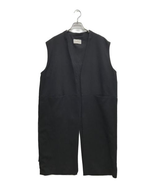 chignon（シニヨン）chignon (シニヨン) ウエストベルト付きロングジレ ブラック サイズ:FREEの古着・服飾アイテム