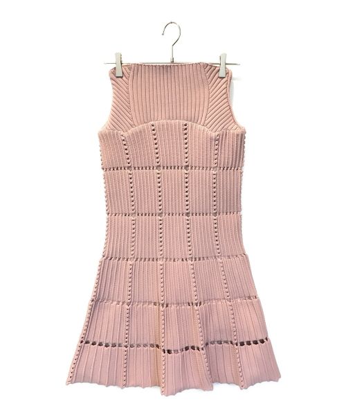 furfur（ファーファー）furfur (ファーファー) クロシェ風ニットスカート ピンク サイズ:F 未使用品の古着・服飾アイテム
