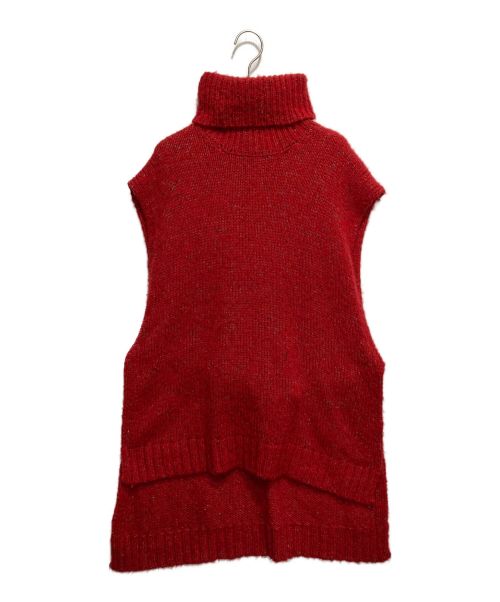 08sircus（ゼロエイトサーカス）08sircus (ゼロエイトサーカス) Slik nep high neck knit vest レッド サイズ:Fの古着・服飾アイテム