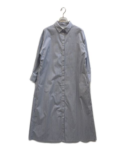 MIDIUMISOLID（ミディウミソリッド）MIDIUMISOLID (ミディウミソリッド) ストライプシャツワンピース ブルー サイズ:FREEの古着・服飾アイテム