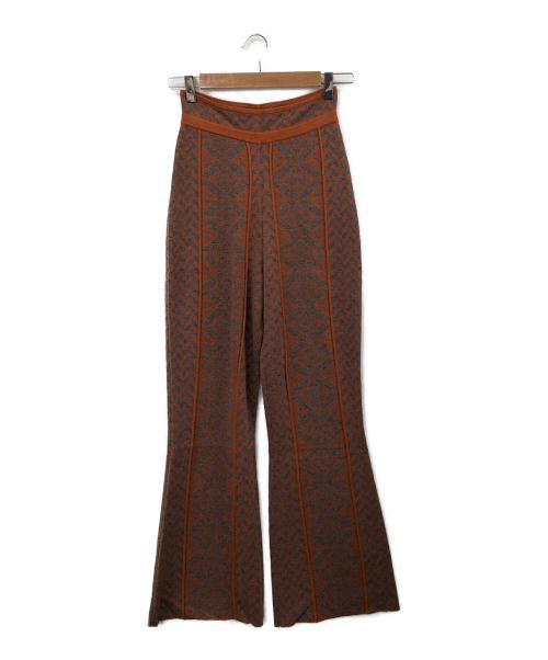Ameri（アメリ）Ameri (アメリ) UND HERRINGBONE JACQUARD KNIT PANTS ブラウン サイズ:Sの古着・服飾アイテム