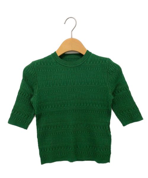 Mame Kurogouchi（マメクロゴウチ）Mame Kurogouchi (マメクロゴウチ) Geometric Ribbed Knitted Top グリーン サイズ:2の古着・服飾アイテム