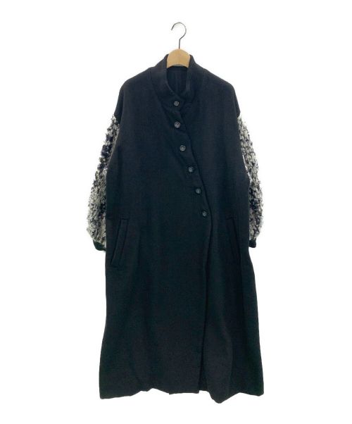 sahara（サハラ）sahara (サハラ) Mix Yarn Sleeve Coat ブラック サイズ:-の古着・服飾アイテム