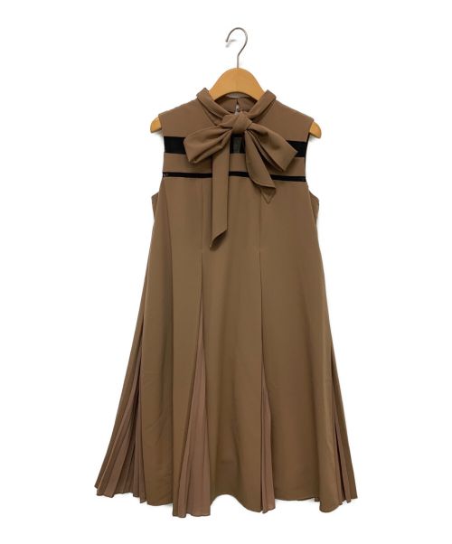 HER LIP TO（ハーリップトゥ）HER LIP TO (ハーリップトゥ) Lace Trimmed Bowtie Dress ブラウン サイズ:Mの古着・服飾アイテム