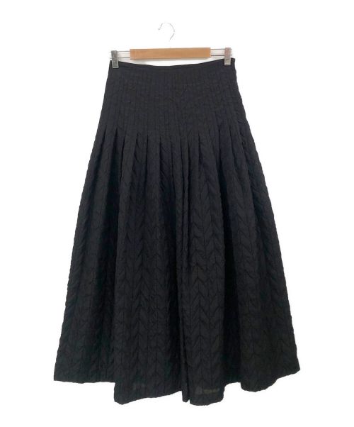 LE PHIL（ル フィル）LE PHIL (ル フィル) シアーヘリンボンスカート ブラックの古着・服飾アイテム