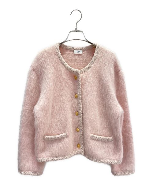 CELINE（セリーヌ）CELINE (セリーヌ) シャスールジャケット ブラッシュドモヘア ペールピンク サイズ:Mの古着・服飾アイテム