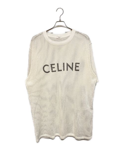 CELINE（セリーヌ）CELINE (セリーヌ) 22SS オーバーサイズTシャツ / コットンメッシュ エクリュ ホワイト サイズ:Mの古着・服飾アイテム