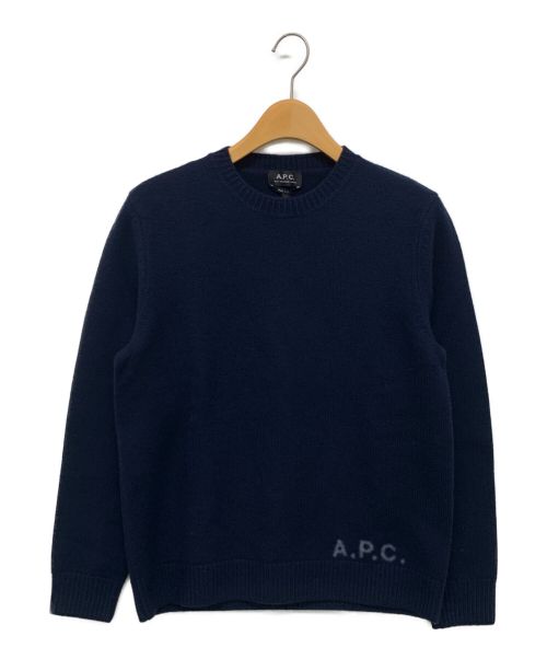 A.P.C.（アーペーセー）A.P.C. (アー・ペー・セー) Edwardラウンドネックニット ネイビー サイズ:XSの古着・服飾アイテム
