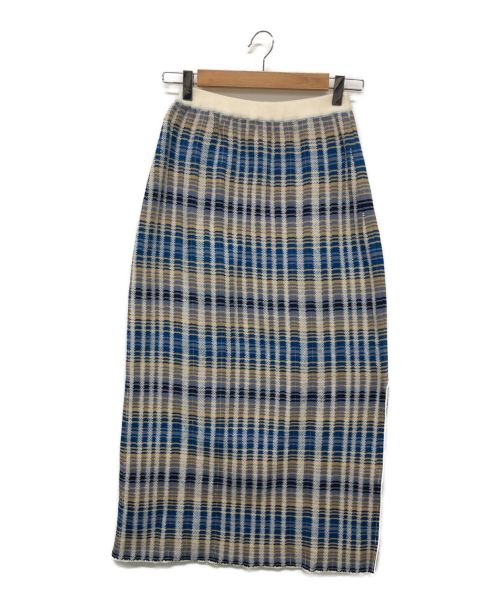 AURALEE（オーラリー）AURALEE (オーラリー) ボーダーリブスカート ブルー サイズ:1の古着・服飾アイテム