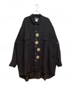 Yohji Yamamoto pour hommeヨウジヤマモト プールオム）の古着「96AW 脱色期 ドットデザインレーヨンシャツ」｜ブラック