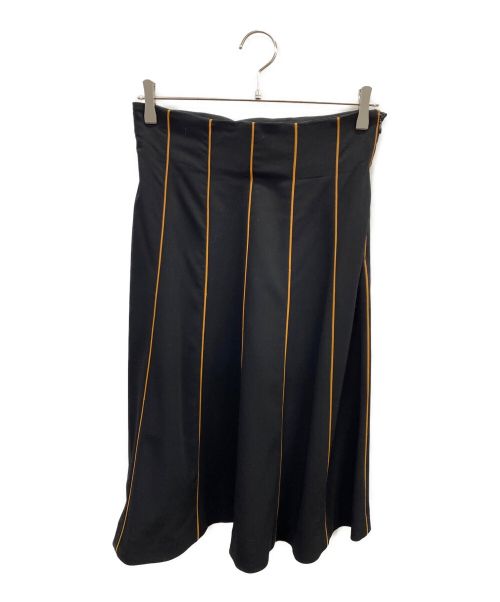 HERMES（エルメス）HERMES (エルメス) レザーパイピングスカート ブラック サイズ:38の古着・服飾アイテム
