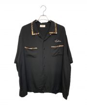 CELINE（セリーヌ）の古着「22AW ルーズボーリング レーヨンツイル シャツ」｜ブラック×ブラウン