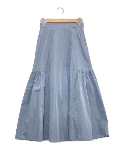BLENHEIM（ブレンヘイム）BLENHEIM (ブレンヘイム) シルク混ギャザー切替スカート ライトブルー サイズ:Mの古着・服飾アイテム