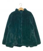RANDEBOOランデブー）の古着「Melt fake fur coat」｜グリーン