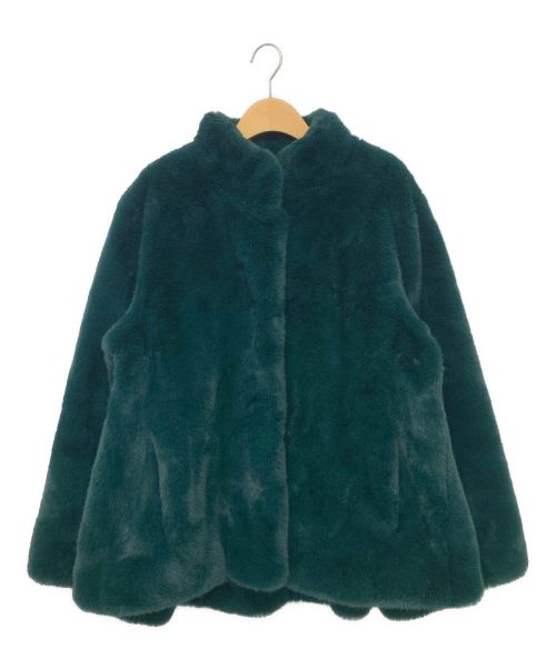 RANDEBOO（ランデブー）RANDEBOO (ランデブー) Melt fake fur coat グリーン サイズ:Fの古着・服飾アイテム