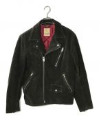 STANDARD CALIFORNIAスタンダートカルフォニア）の古着「Cow Suede Double Riders Jacket」｜チャコールグレー