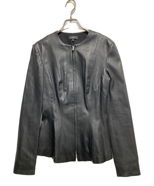 theory（セオリー）theory (セオリー) レザーノーカラージャケット ブラック サイズ:2の古着・服飾アイテム