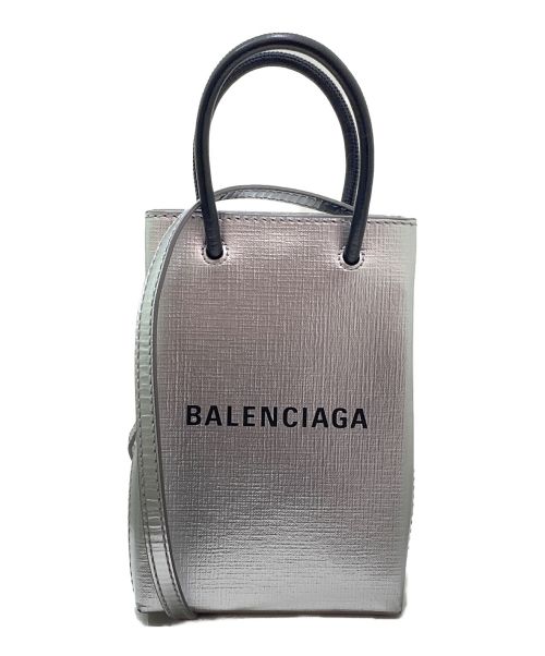 BALENCIAGA（バレンシアガ）BALENCIAGA (バレンシアガ) ショッピング フォンホルダーバッグ シルバーの古着・服飾アイテム