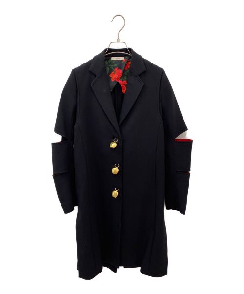CELINE（セリーヌ）CELINE (セリーヌ) デザインコート ブラック サイズ:34の古着・服飾アイテム