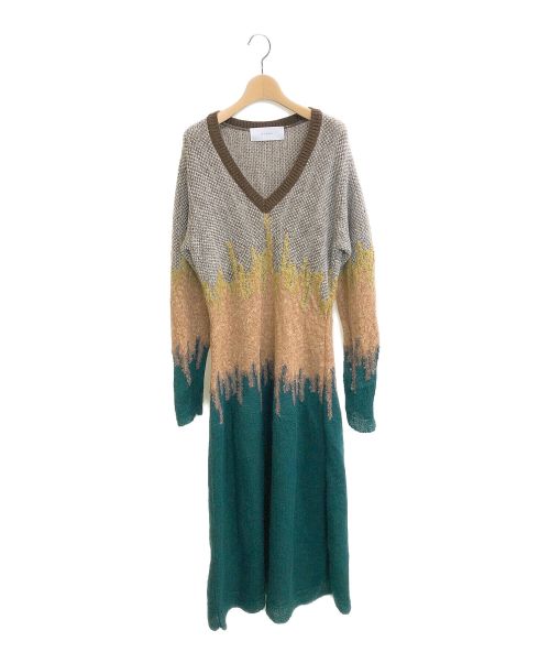 MURRAL（ミューラル）MURRAL (ミューラル) Water mirror knit dress グリーン サイズ:2の古着・服飾アイテム