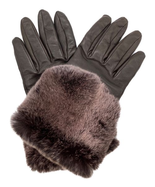 Gala Gloves（ガラグローブ）Gala Gloves (ガラグローブ) フェイクファーグローブ ブラウンの古着・服飾アイテム