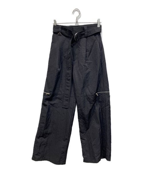 MAISON SPECIAL（メゾンスペシャル）MAISON SPECIAL (メゾンスペシャル) Belted Slash Washer Nylon Pants ブラック サイズ:38の古着・服飾アイテム