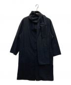 yohji yamamoto+noirヨウジヤマモトプリュスノアール）の古着「変形ストールデザインコート」｜ブラック