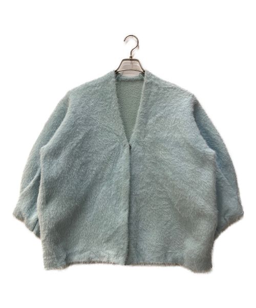 Alia（アリア）Alia (アリア) feather knit cardigan ライトブルー サイズ:Fの古着・服飾アイテム