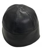 kaikoカイコー）の古着「LEATHER NAVAL HAT(レザーナーバルハット)」｜ブラック