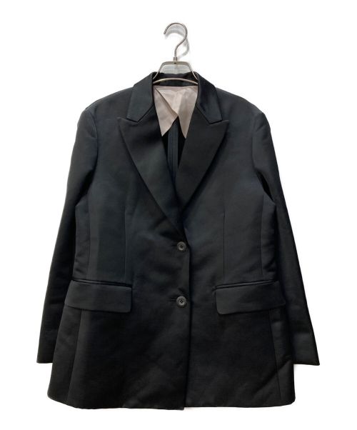 BACCA（バッカ）BACCA (バッカ) ウールリネンサテン ボクシージャケット ブラック サイズ:36の古着・服飾アイテム