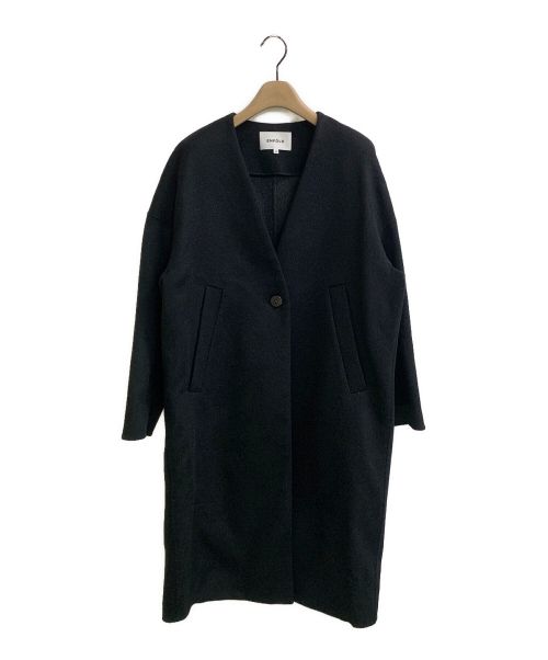 ENFOLD（エンフォルド）ENFOLD (エンフォルド) ノーカラーコート ブラック サイズ:36の古着・服飾アイテム