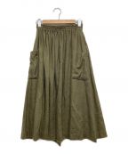 atelier naruseアトリエナルセ）の古着「リネンギャザースカート」｜グリーン
