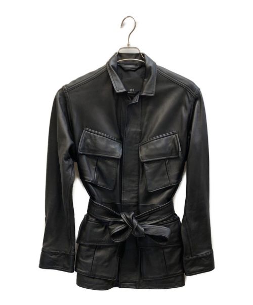 ES:S（エス）ES:S (エス) ベルテッドシープレザージャケット ブラック サイズ:4の古着・服飾アイテム