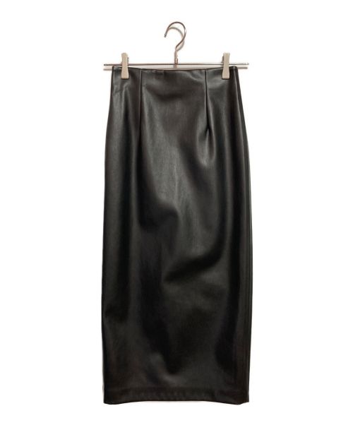 BLENHEIM（ブレンヘイム）BLENHEIM (ブレンヘイム) フェイクラムスキンレザーロングタイトスカート ブラック サイズ:SIZE XXSの古着・服飾アイテム