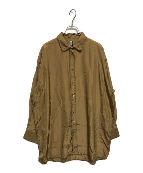 toteme（トーテム）toteme (トーテム) Long embroidered silk shirt ブラウン サイズ:SIZE34の古着・服飾アイテム