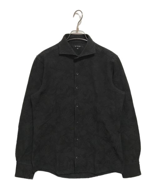 MICHEL KLEIN HOMME（ミッシェルクラン オム）MICHEL KLEIN HOMME (ミッシェルクラン オム) リーフ柄ジャガードシャツ ブラック サイズ:SIZE48 未使用品の古着・服飾アイテム