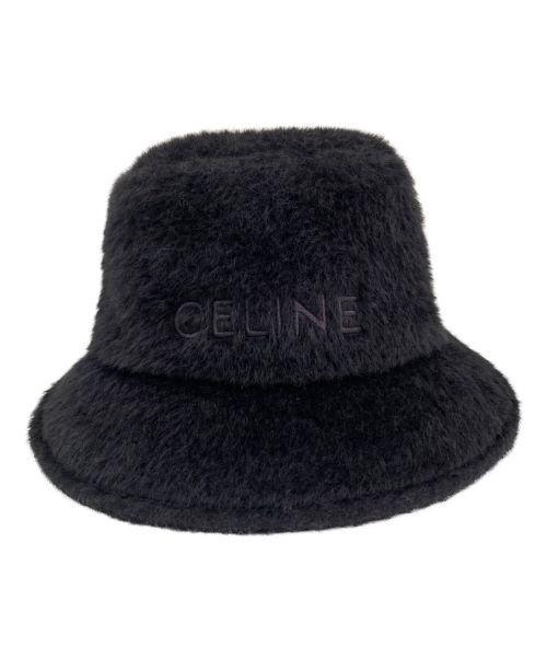CELINE（セリーヌ）CELINE (セリーヌ) ロゴエンブロイダリーバケットハット ブラック サイズ:Mの古着・服飾アイテム