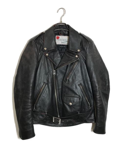 SEVESKIG（セヴシグ）SEVESKIG (セヴシグ) レザーライダースジャケット ブラック サイズ:sの古着・服飾アイテム